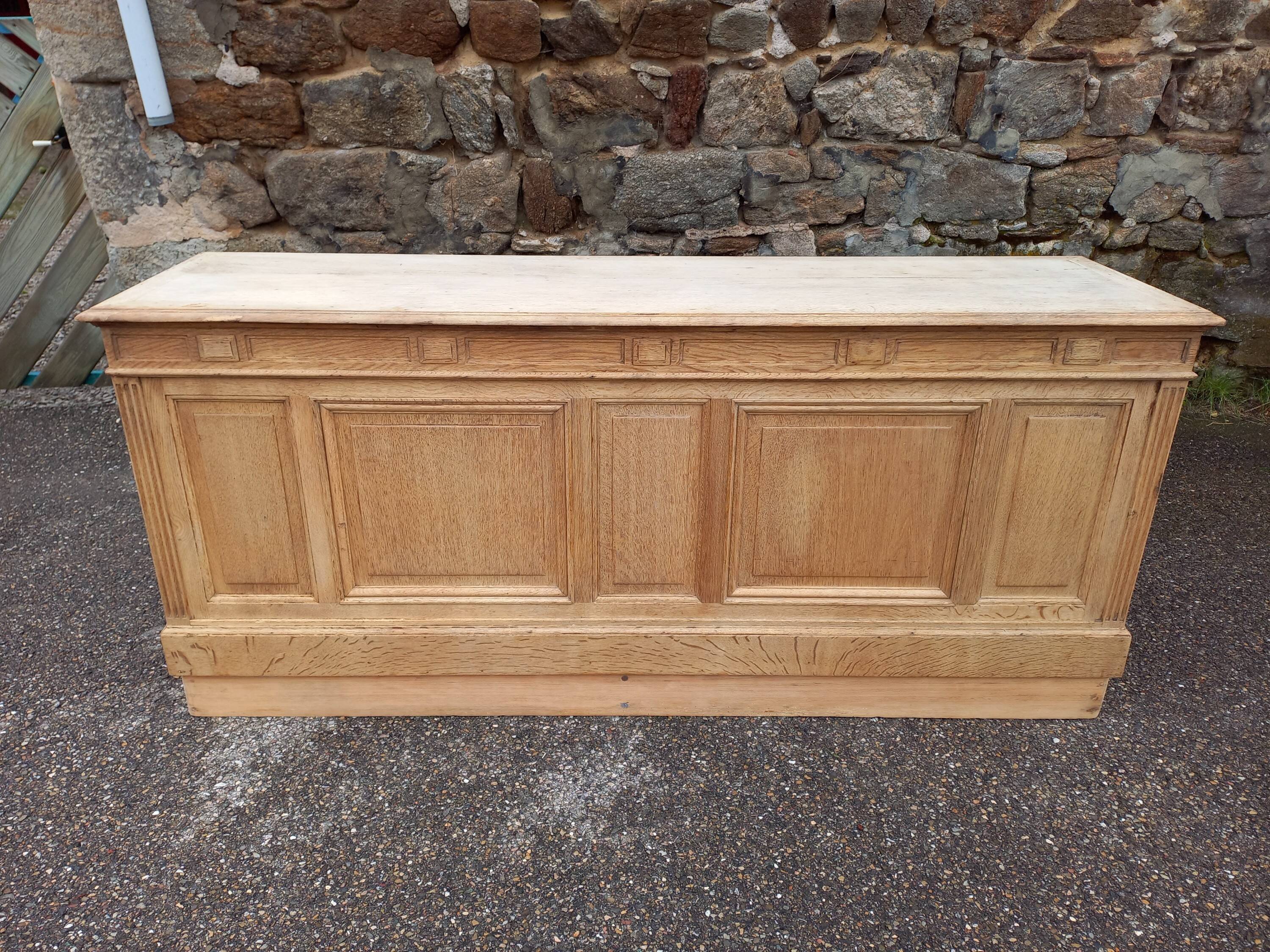 Antique oak shop counter