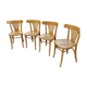 4 bistro chairs in solid blond wood, Fischel style