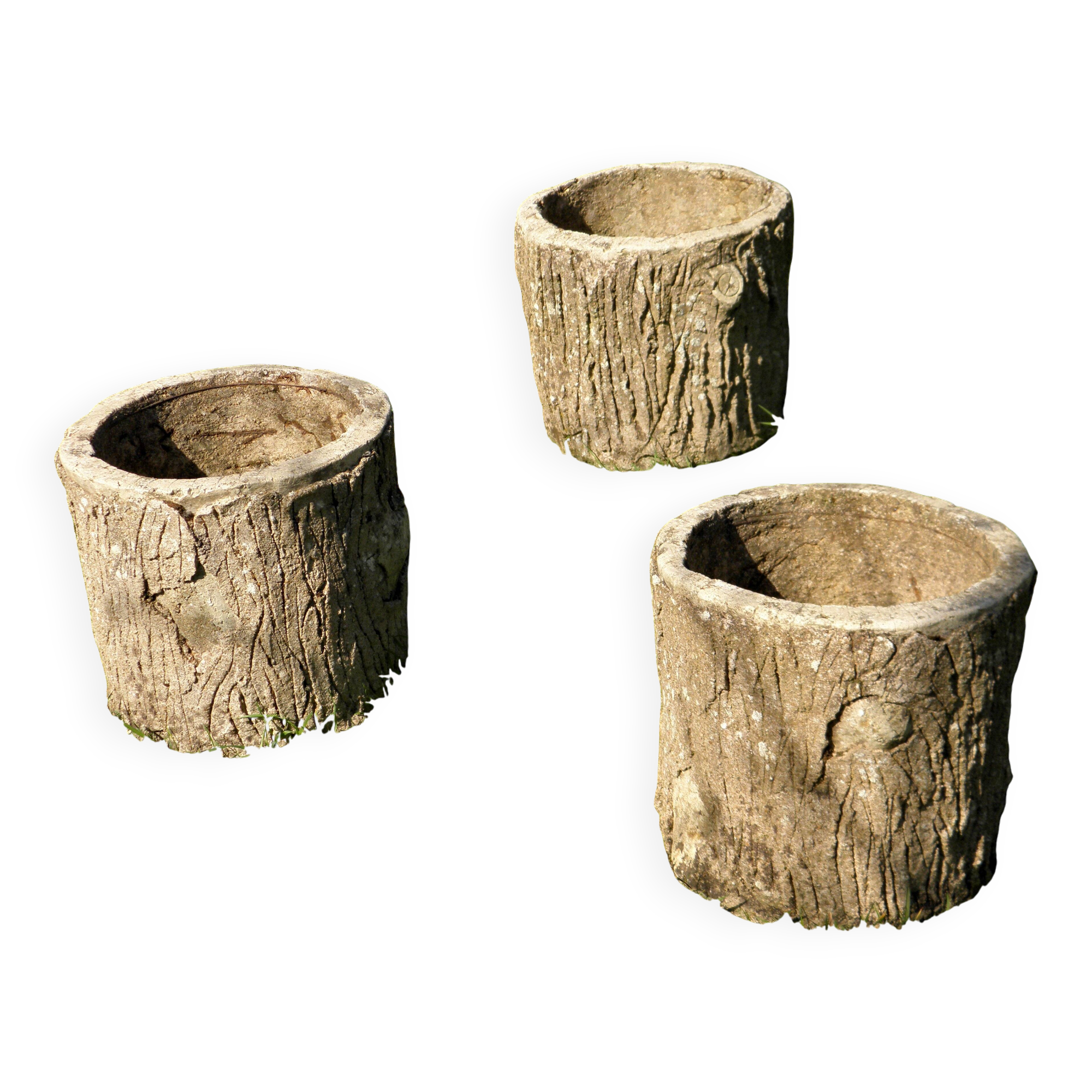 3 "trunk" planters, 1960s