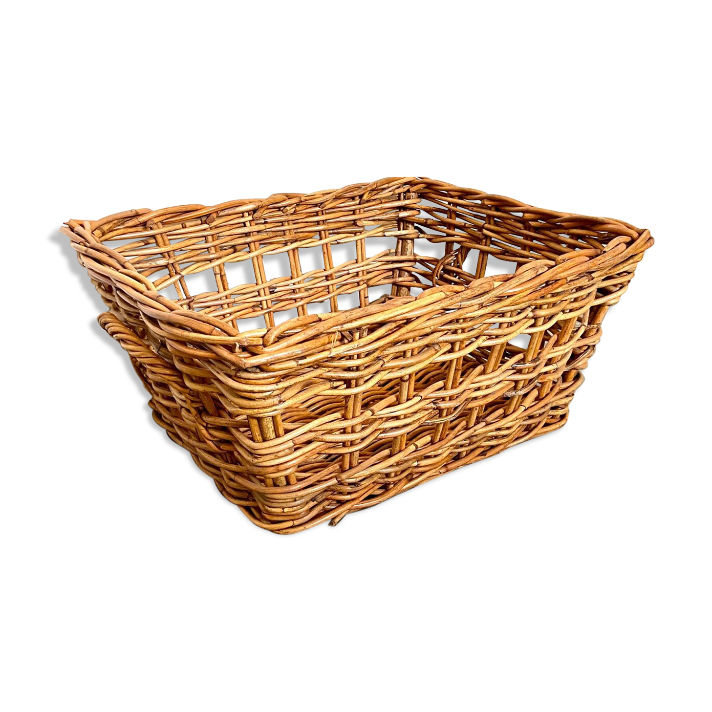 Wicker basket and braided rattan 66 x 47 cm