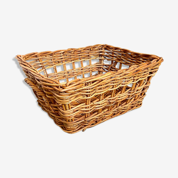 Wicker basket and braided rattan 66 x 47 cm