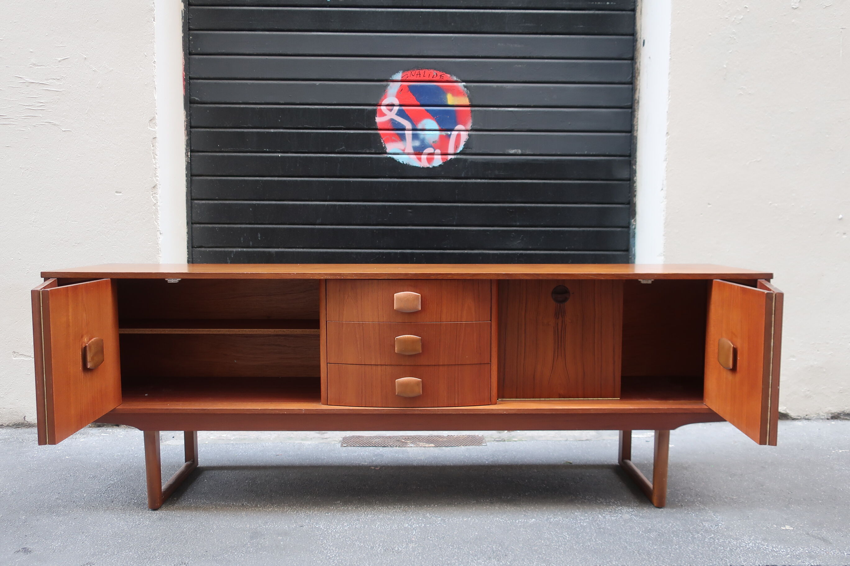 Row of the 1960s teak