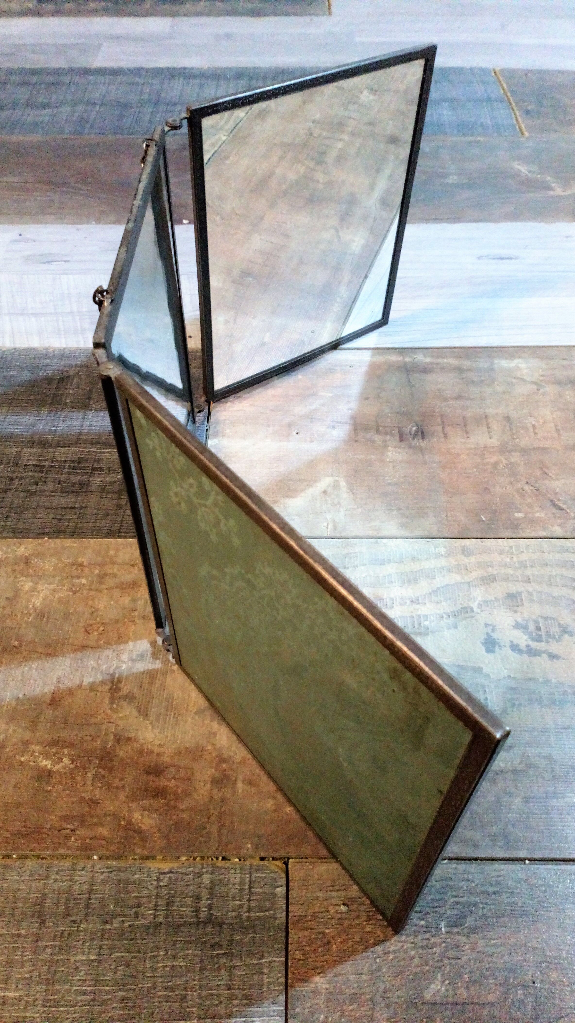 Mirror barber triptych early twentieth century 57x21cm