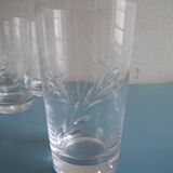 6 verres orangeade cristal d'Arques Fleury vintage french crystal glasses