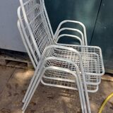 Lot de 3 fauteuils en métal vintage design italien emu modèle rio
