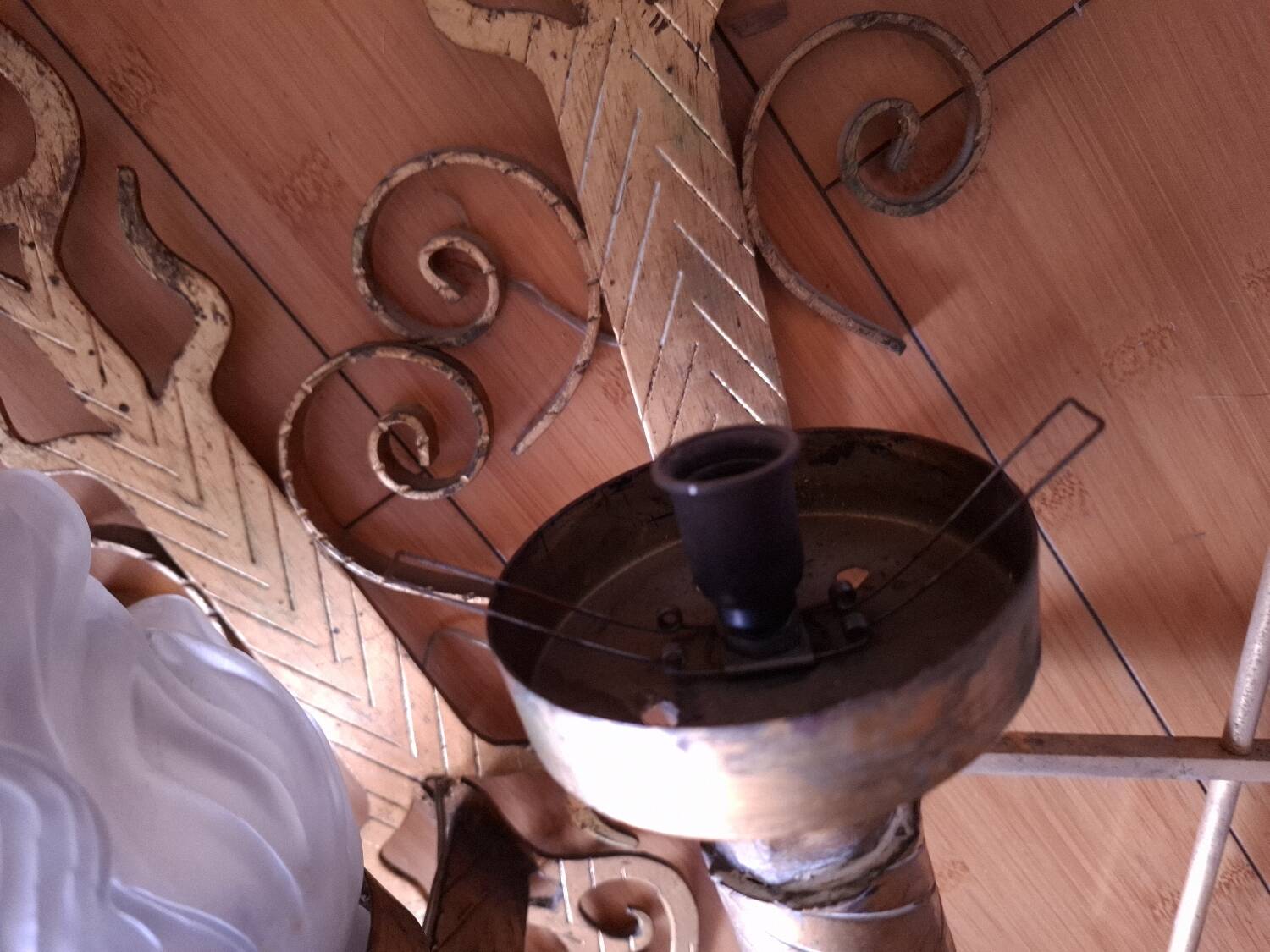 3 gold metal torchere wall lights