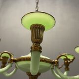 Lustre art déco italien vert opaline verre