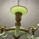 Art Deco Italian Green Opaline Glass Light Pendant
