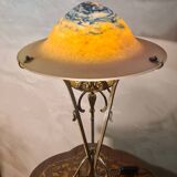 Lampe art nouveau bronze ciselée ancienne pied style majorelle