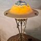 Art Nouveau lamp, chiseled bronze, old Majorel style base, signed glass paste basin 57x38