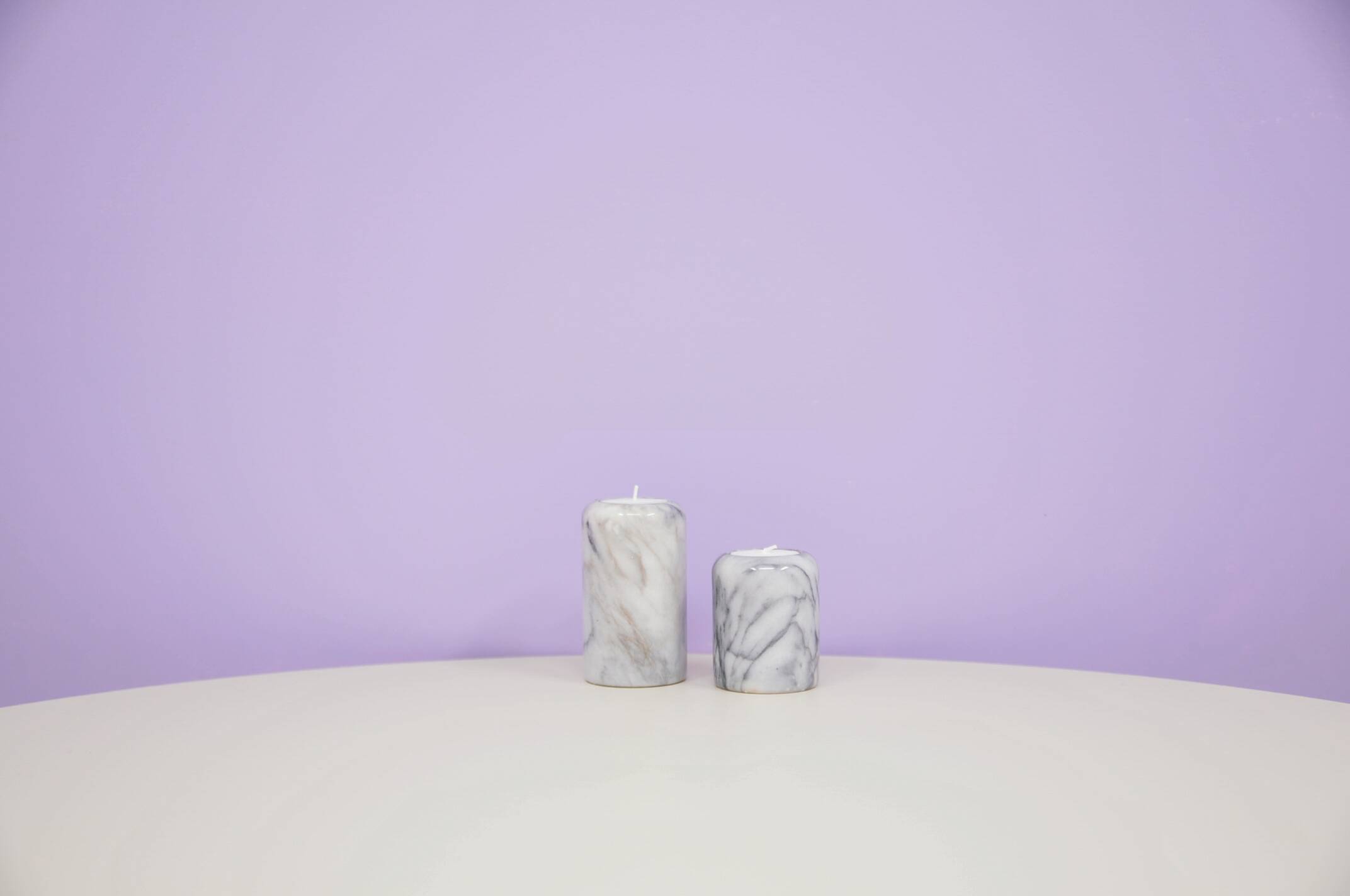 Vintage set of marble tea light holders