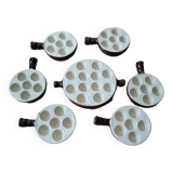 Service set of 7 ceramic snail pieces