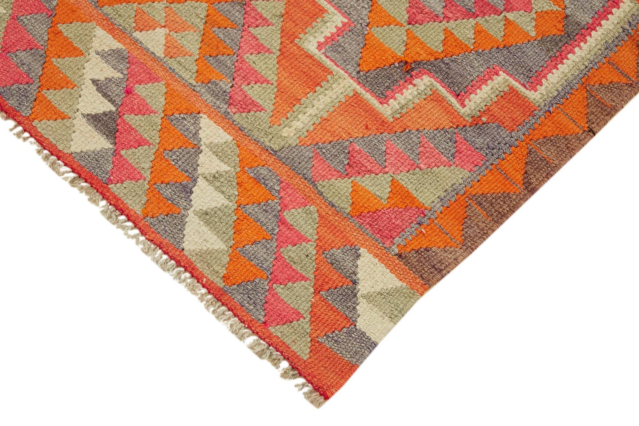 Turkish Handwoven Vintage Herki Kilim 95 cm x 300 cm