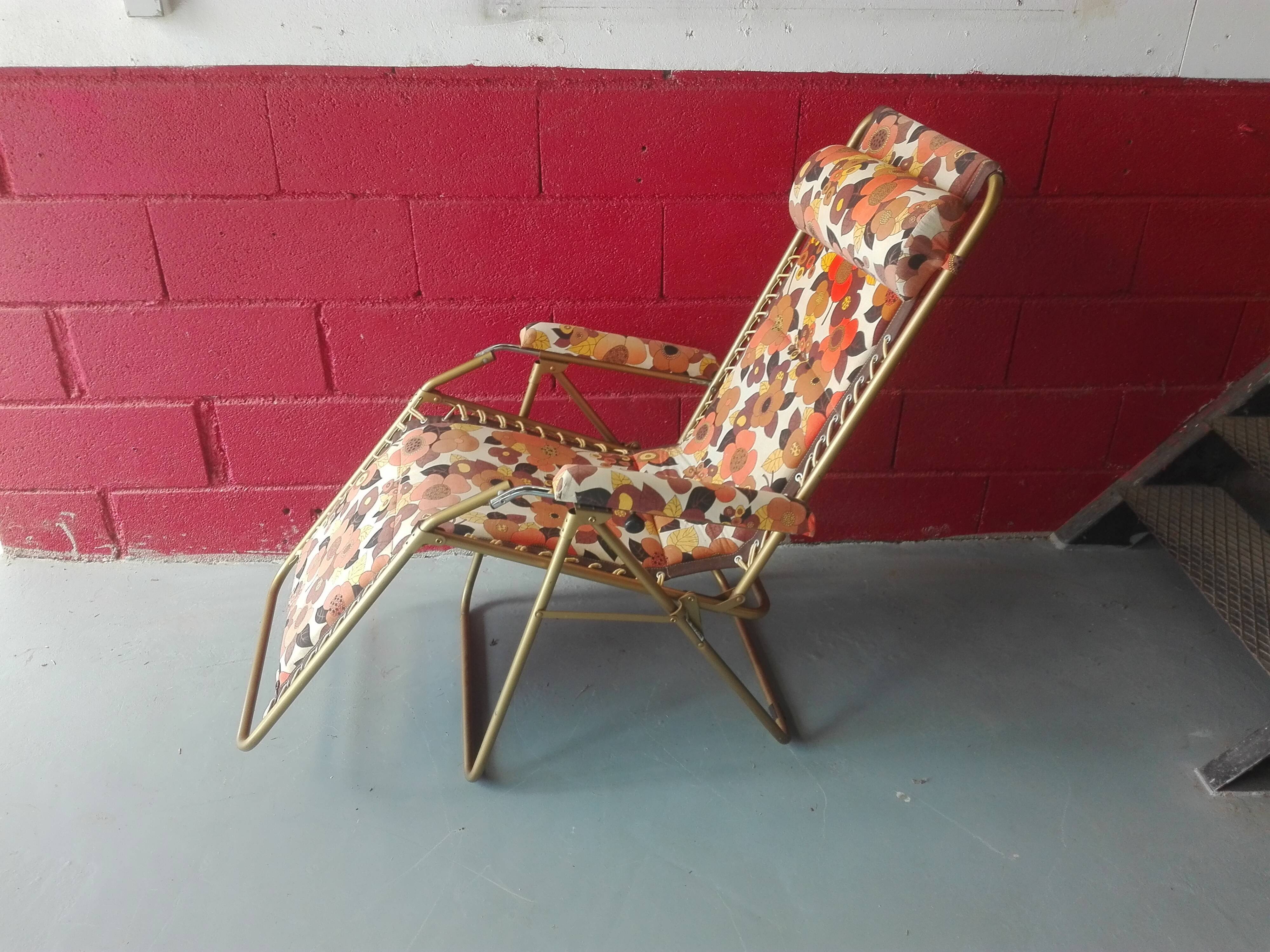Chaise longue Lafuma relax de jardin vintage années 70 Selency