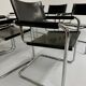 Lot 8 chaises tubulaire style MG5 Grassi en cuir noir vintage 1980
