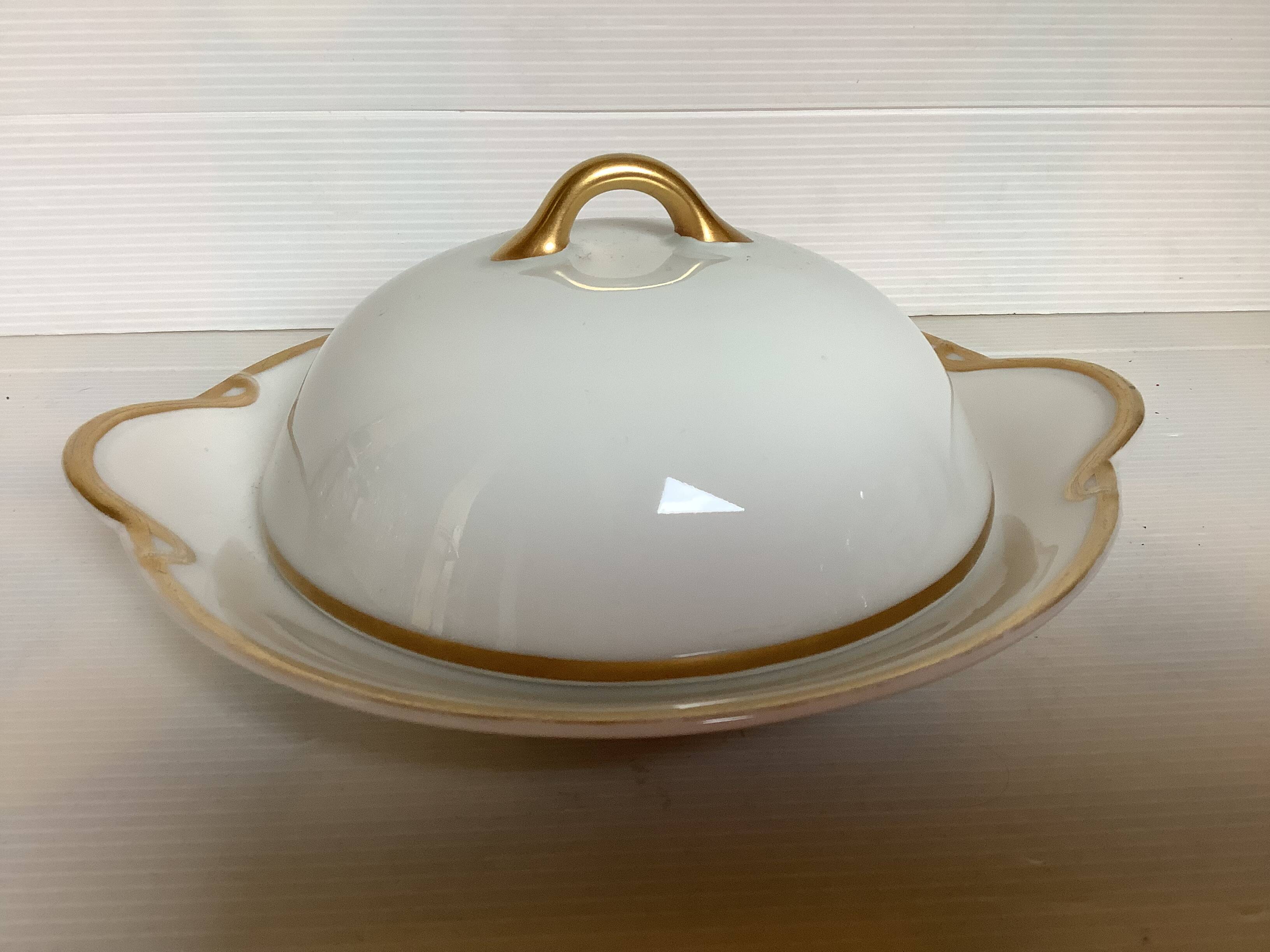Bassett Limoges porcelain bell butter dish