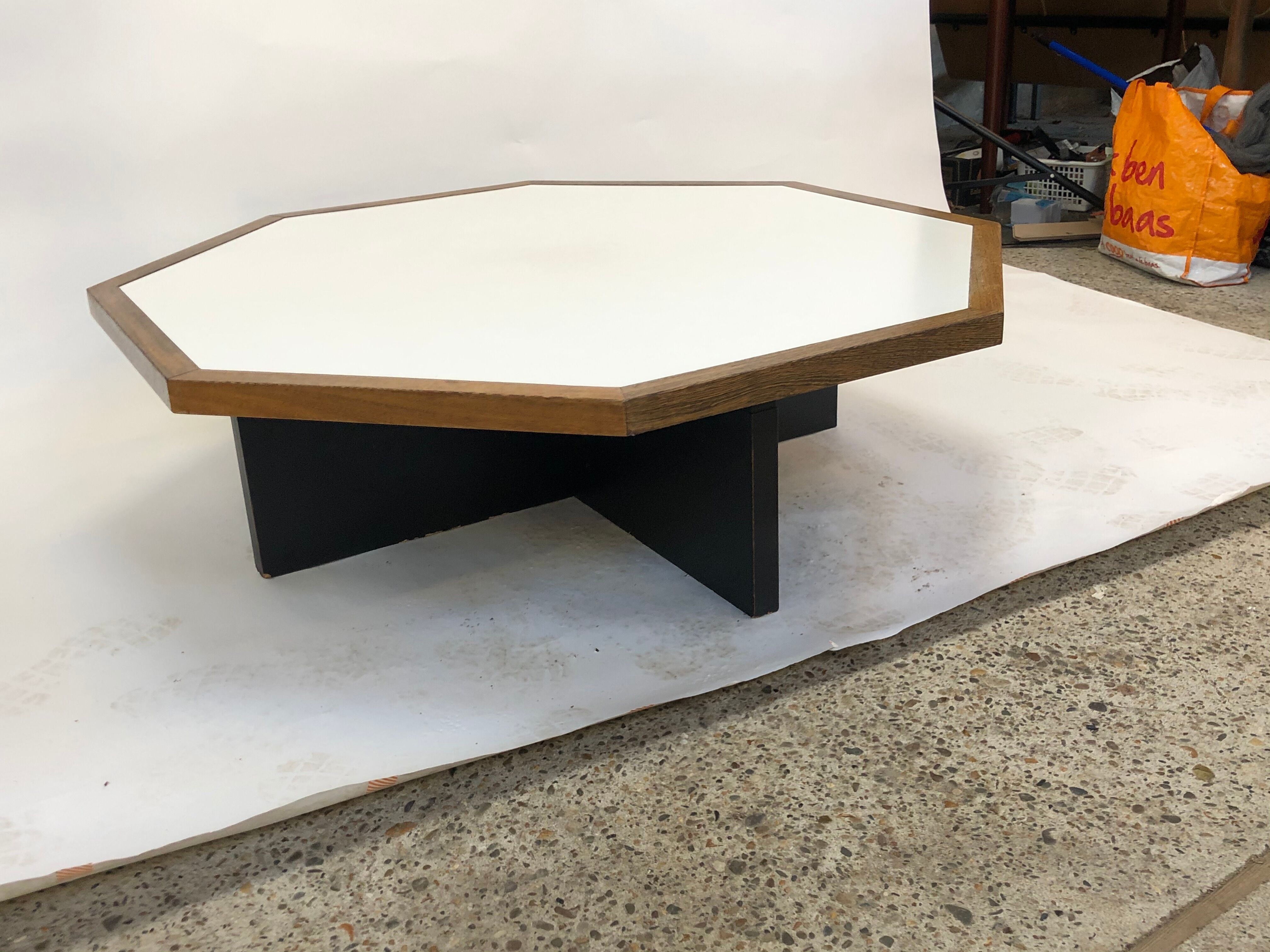 Vintage coffee table wenge hexagon 1960