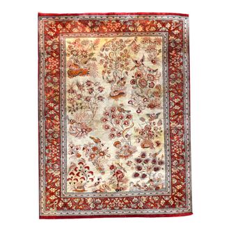 Tapis d'orient ghoum-qom soie iran persan 98 x 148 cm