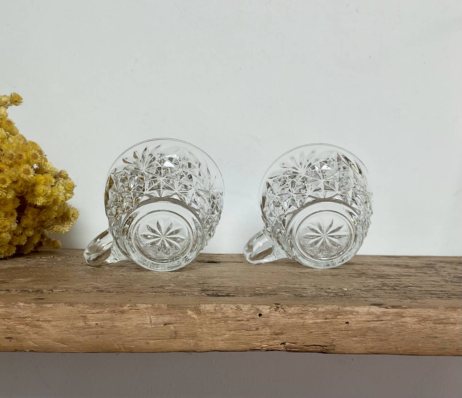 Set of 4 cut glass cups