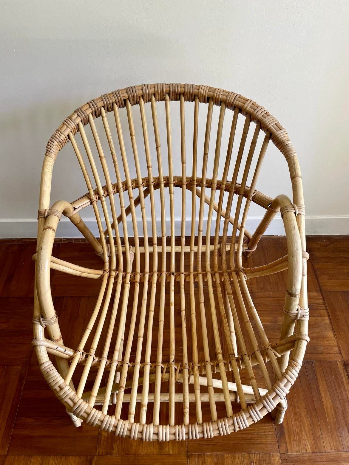 Rattan armchair shell 60s