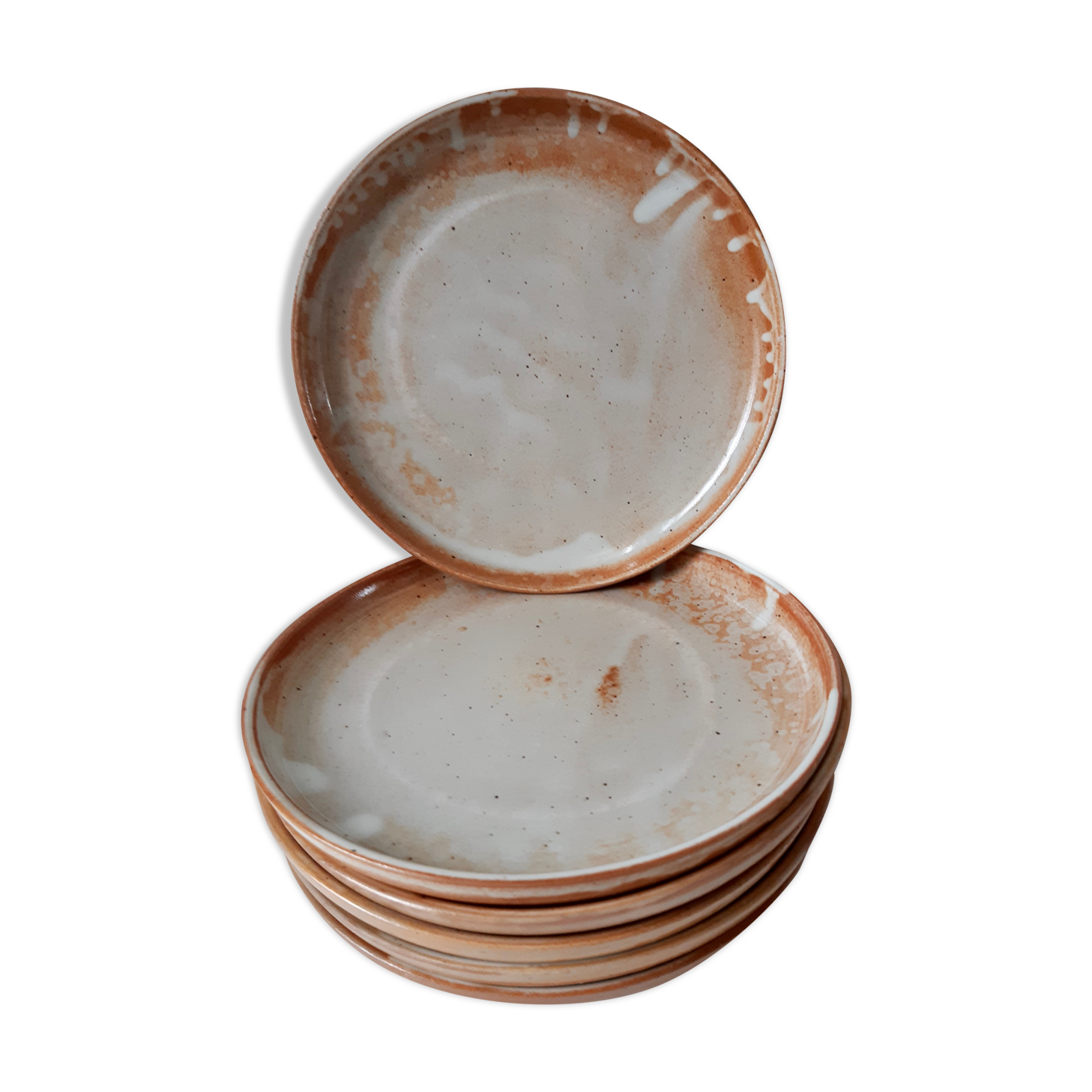 Lot of 6/12 flat plates in vintage sandstone