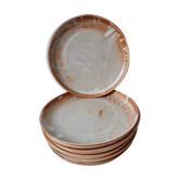 Lot de 6/12 assiettes plates en grès vintage