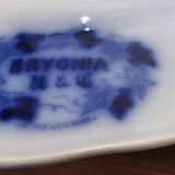 Ancienne assiette montée, compotier Bryonia Sarreguemines Terre de fer