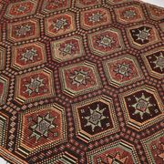 Red & Burgundy Handmade Antique Kilim Rug, 218x320Cm