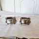 2 Antique Salt Shakers or Cups for Salt and Pepper Shakers Silver Plated Art Deco Metal