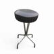 3 x stool / black top / chrome frame / 1970s  / Height 53 Depth 40 cm