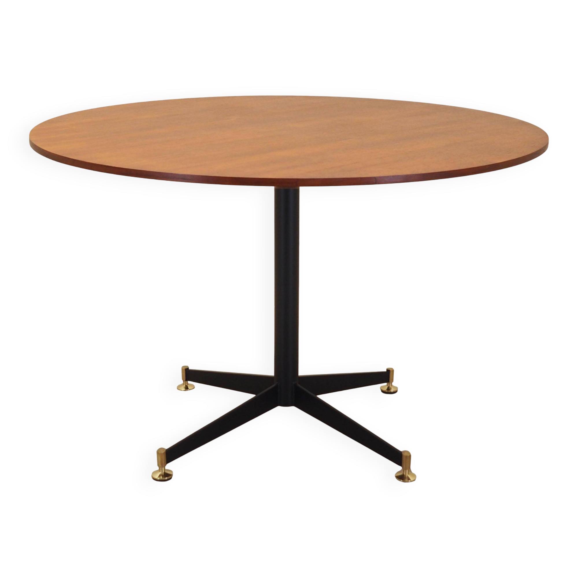 Teak round table, Italian design, 1970s, production: Italy