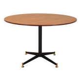 Table ronde en teck, design italien, années 1970, production : Italie