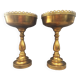 Pair of Large Cassolette Cups on Feet Gold Metal Centerpiece