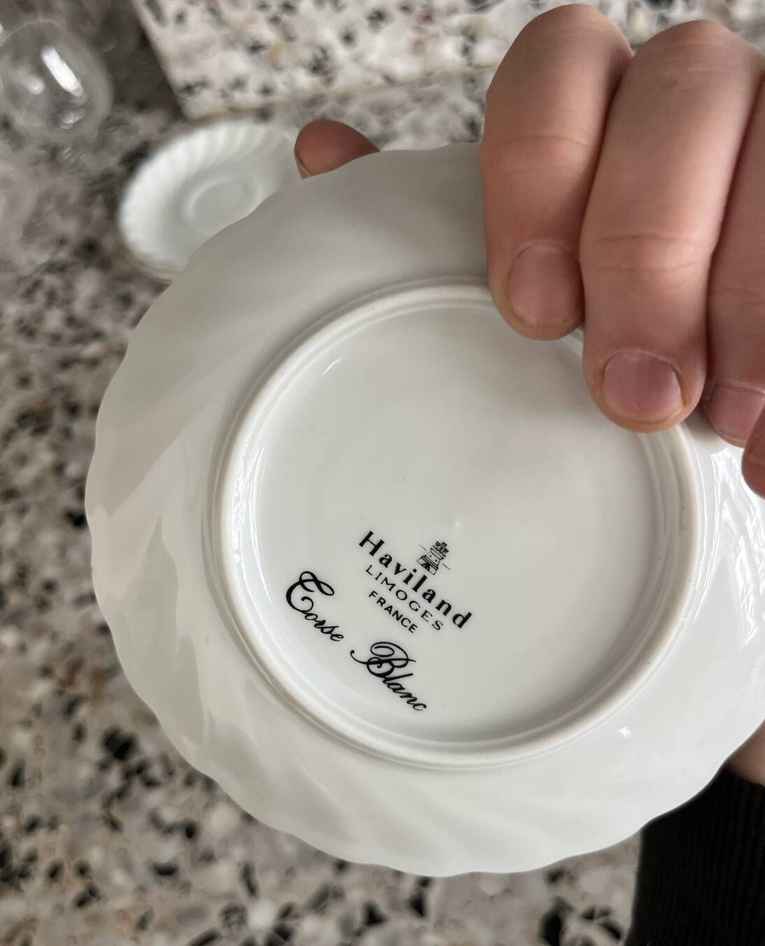 Service of 7 coffee cups + saucers in Limoges porcelain – Haviland –