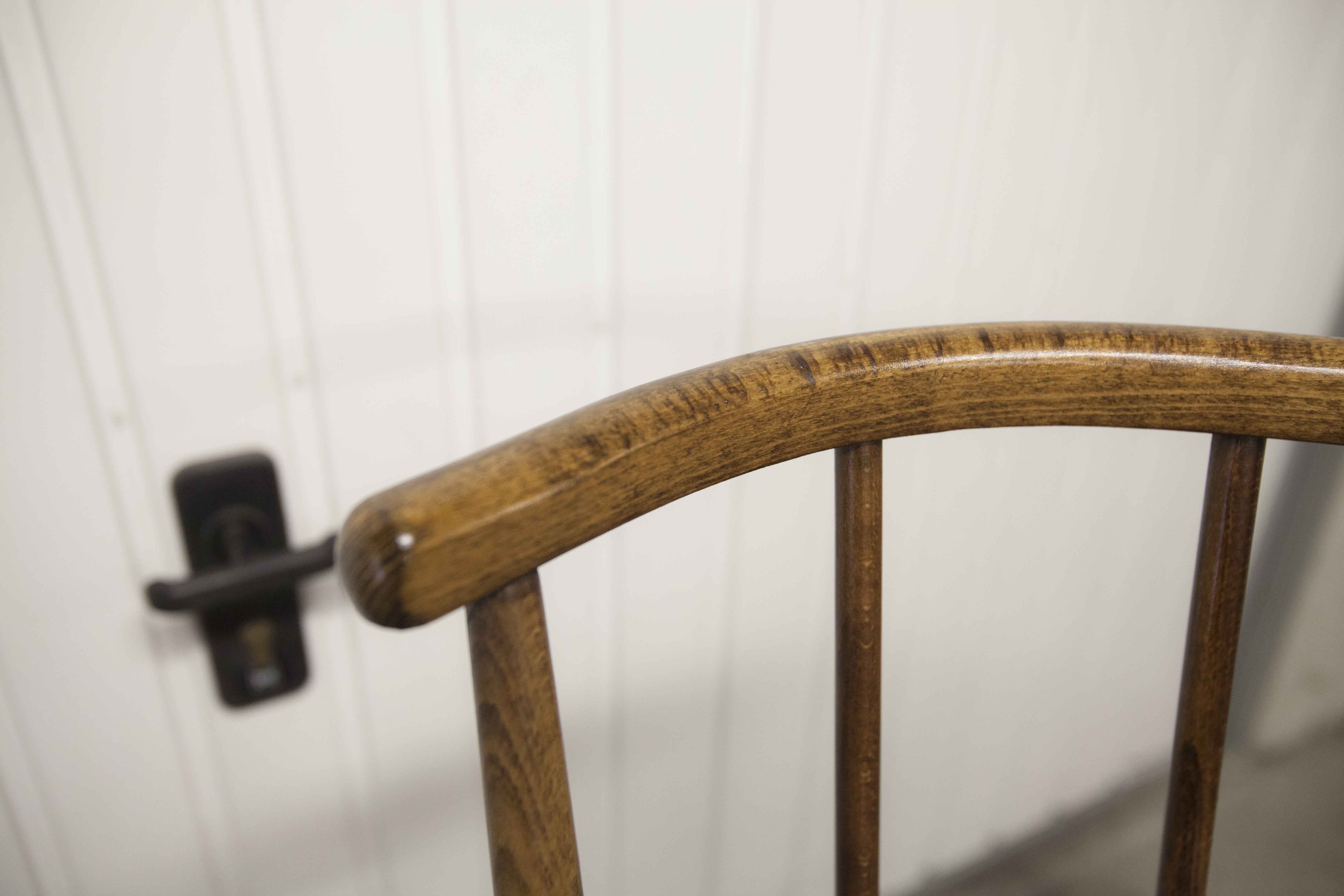 Fauteuil Baumann modèle éventail 1970 bois courbé