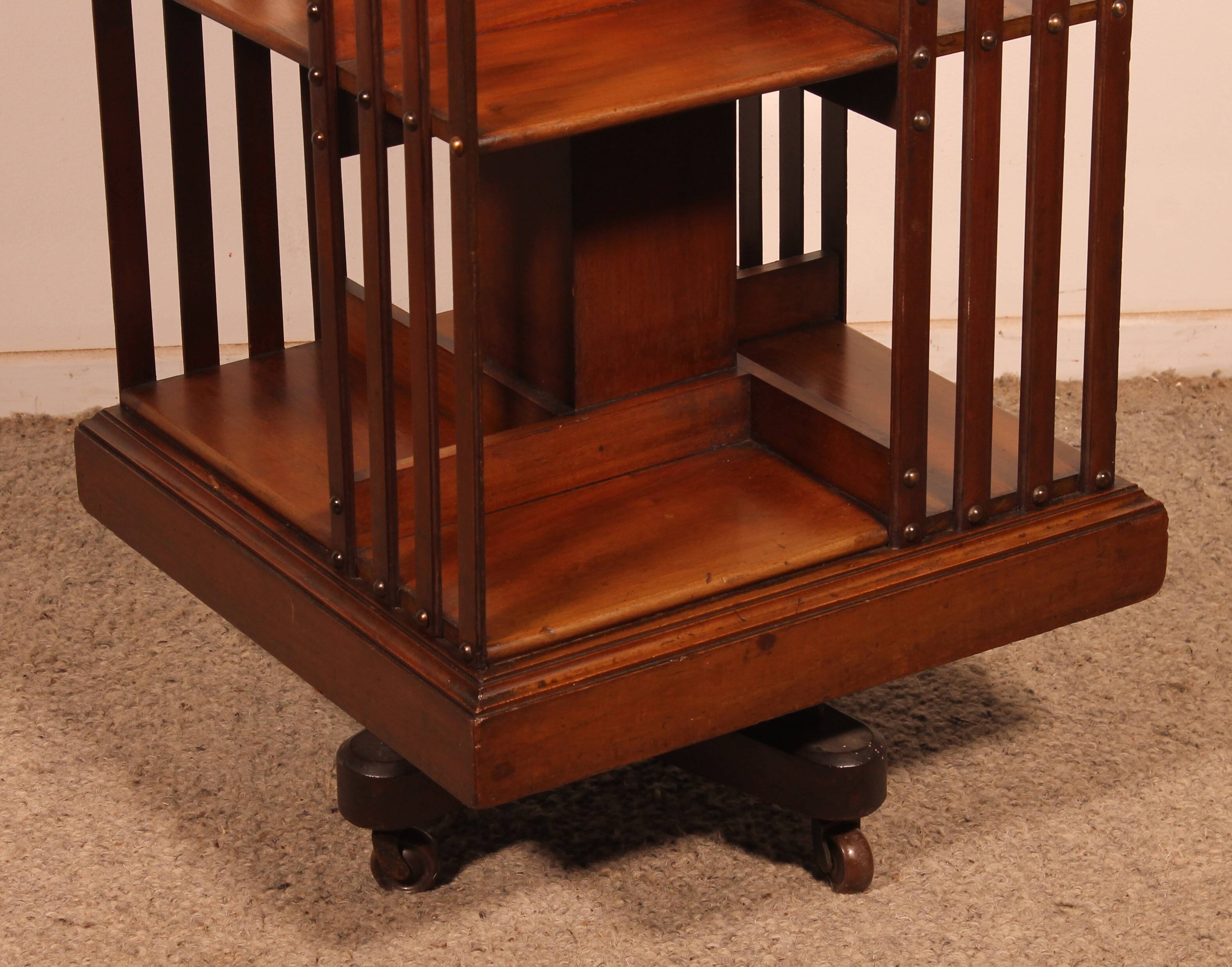 Revolving Bookcase with Iron Base - 19th Century