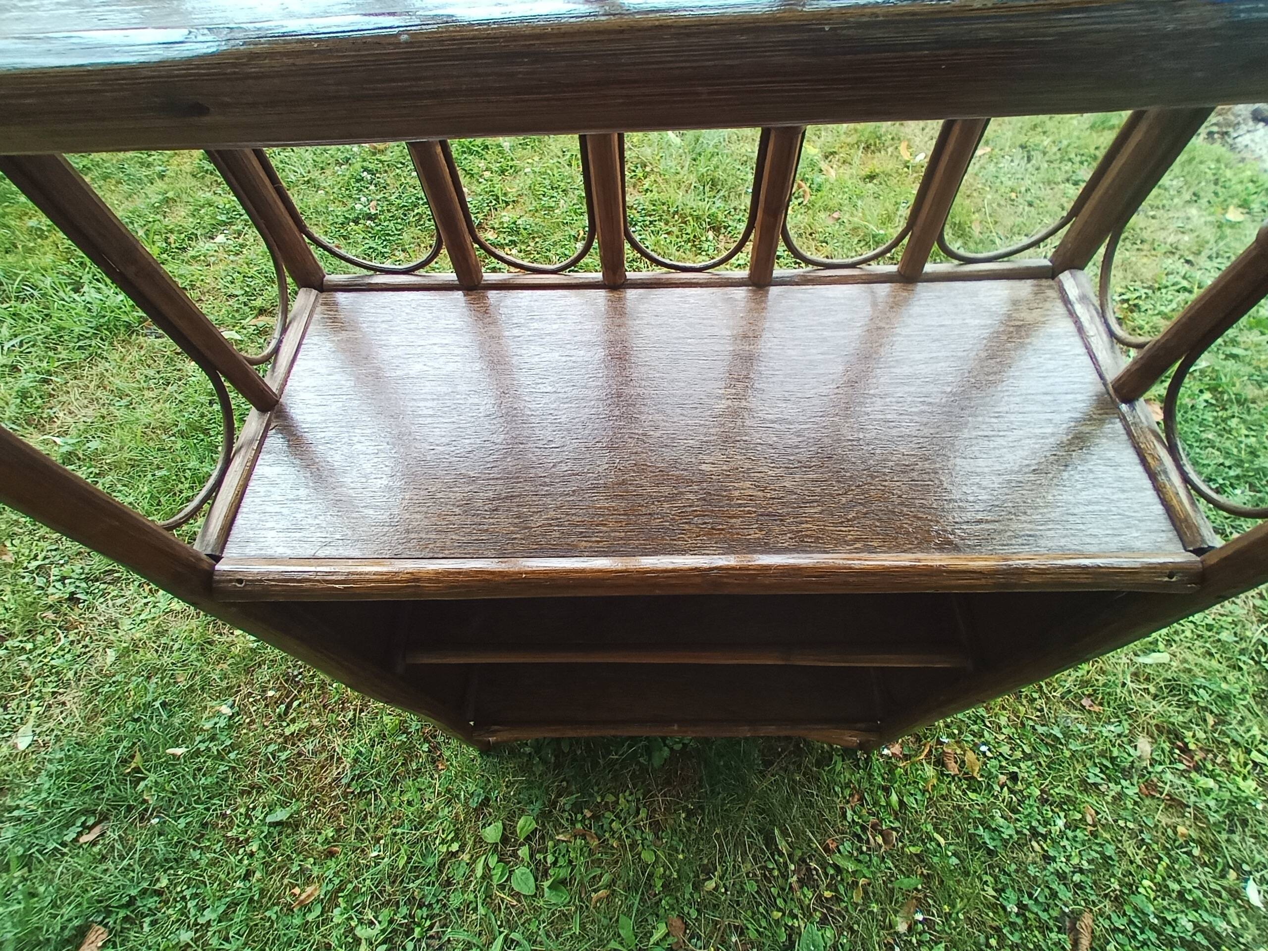 5-tier rattan bookcase shelf