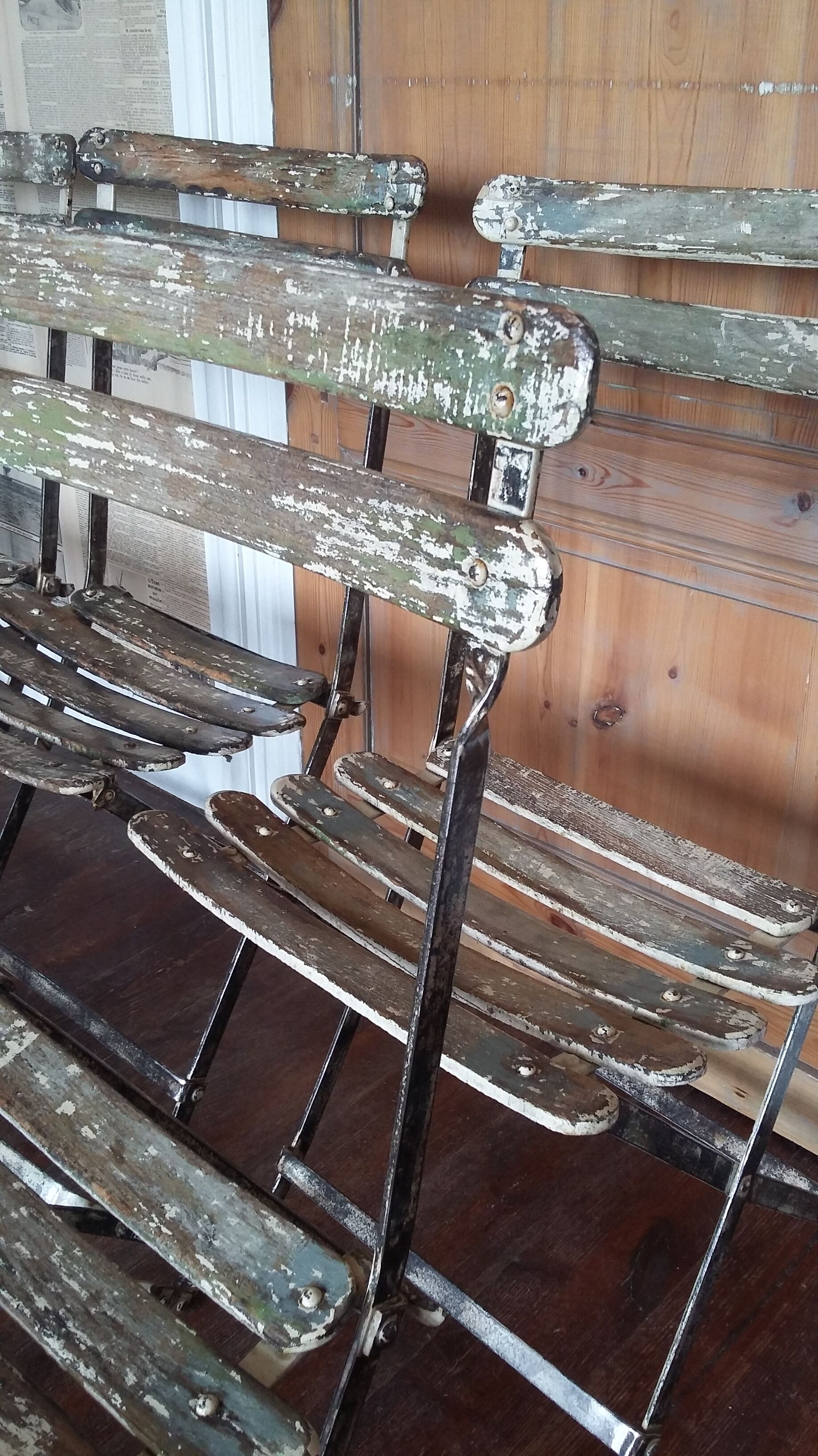 Set of 8 folding bistro / garden chairs fermob 1950