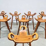 Vintage wooden Spanish barstools Marbella