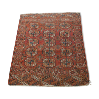 Tapis d'orient turkmen ancien fait main boukhara  118 X 105 cm