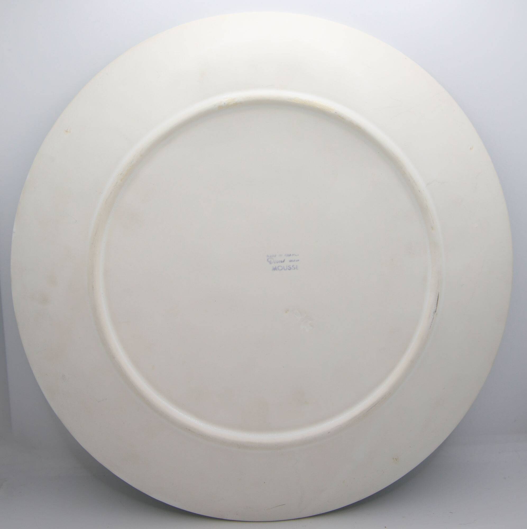 Oyster plate in turquoise earthenware from Niderviller Mousse collection