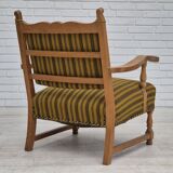 1960s, Danish lounge chair, original very good condition, furniture wool, solid oak wood.
