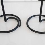 Pair of wrought iron candlesticks 1960