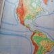 Old physical map American continent Vidal-Lablache
