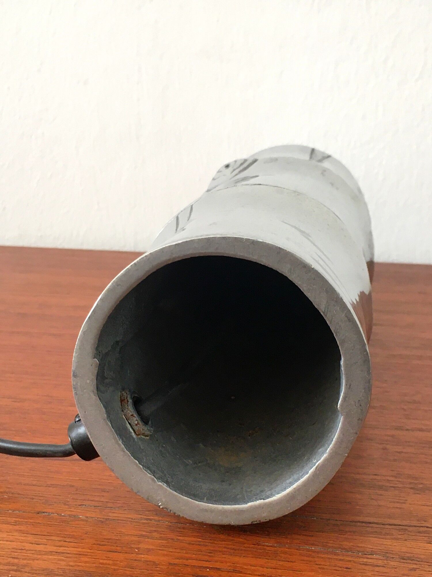 Vintage cast aluminum lamp 70s