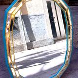 Mirror blue and gold 65x90cm