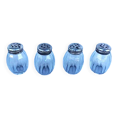 Vintage Cardeilhac/Christofle Crystal Salt & Pepper Cellars: 950 Silver Lid