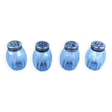 Vintage Cardeilhac/Christofle Crystal Salt & Pepper Cellars: 950 Silver Lid