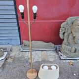 Scandinavian floor lamp in oak metal and fabrics from the 60s