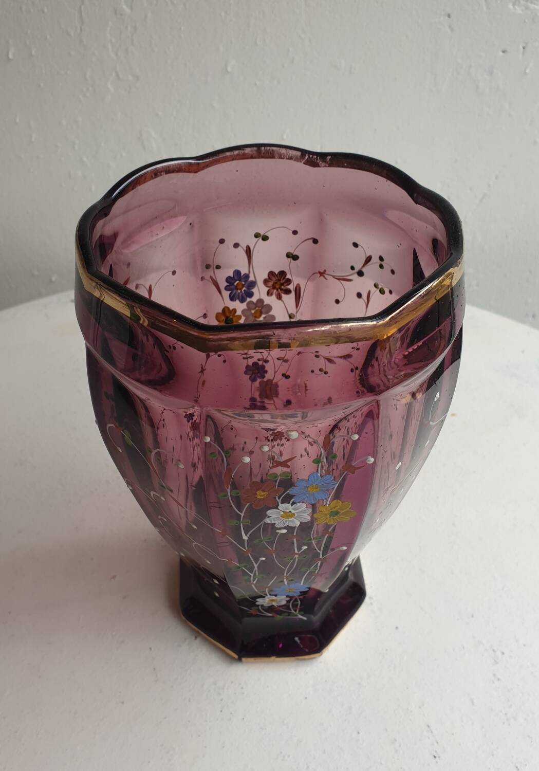 Crystal flower vase early 20th century